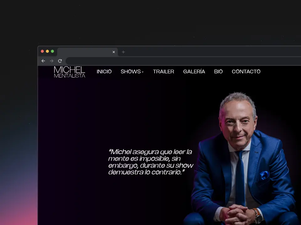 Screenshot of Michel Mentalista website.